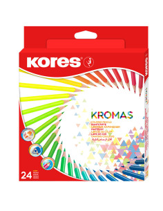 KO93392,Creioane colorate 24 culori triunghiulare eco kores
