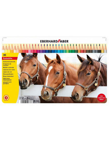 EF514836,Creioane colorate 36 culori cutie metal eberhard faber