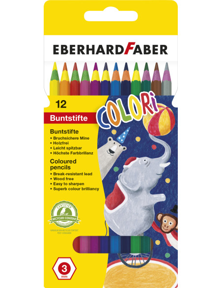 EF514814,Creioane colorate plastic 12 culori corp color eberhard faber