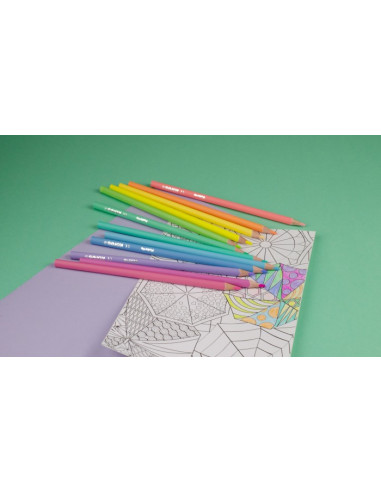 KO93321,Creioane colorate 24 culori pastel triunghiulare kores