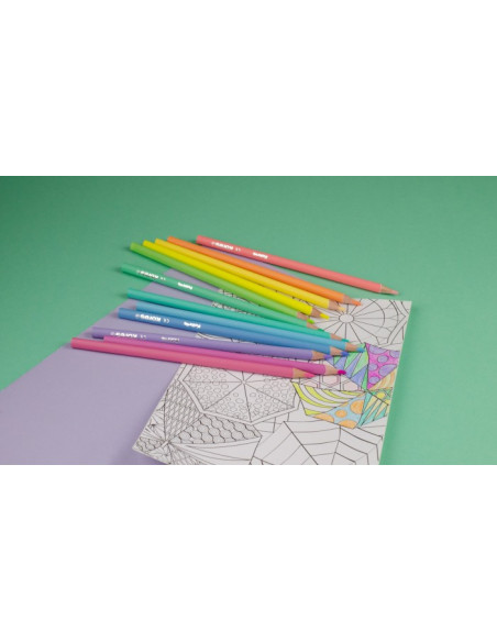 KO93321,Creioane colorate 24 culori pastel triunghiulare kores