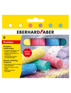 EF526504,Creta 6 culori glitter desen asfalt eberhard faber