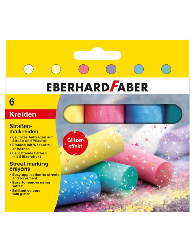 EF526504,Creta 6 culori glitter desen asfalt eberhard faber