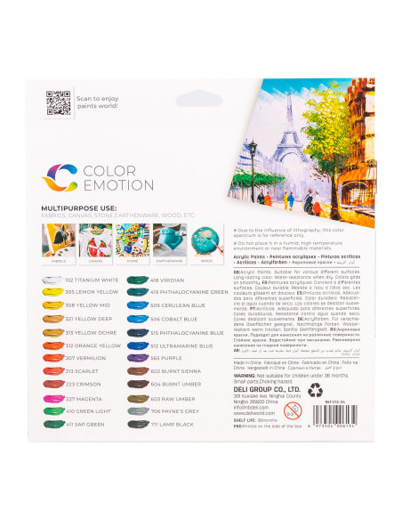 DLEC1224,Culori acrilice 24 culori 12ml deli