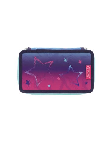 50043354,Penar echipat HERLITZ 23 piese 2 fermoare, Motiv Pink stars