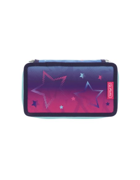 50043354,Penar echipat HERLITZ 23 piese 2 fermoare, Motiv Pink stars