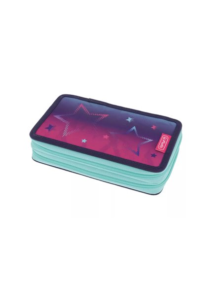 50043354,Penar echipat HERLITZ 23 piese 2 fermoare, Motiv Pink stars