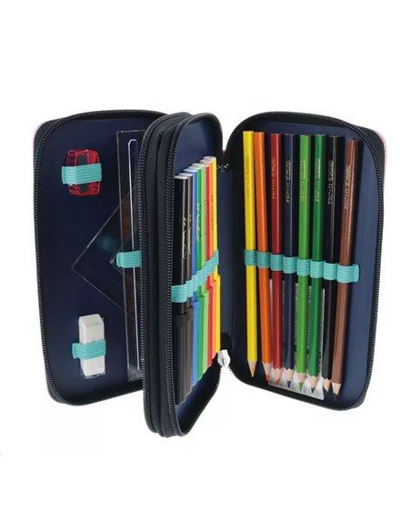 50043361,Penar echipat HERLITZ 23 piese 2 fermoare, Motiv unicorn