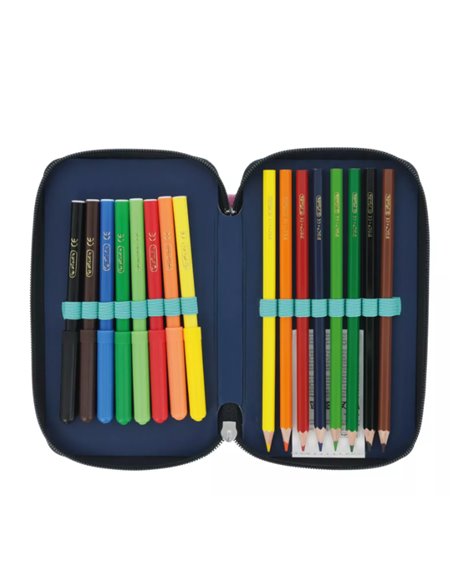 50043361,Penar echipat HERLITZ 23 piese 2 fermoare, Motiv unicorn