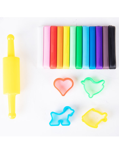 DLED75041,Plastilina 12 culori 160g + forme modelaj deli