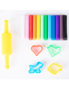 DLED75041,Plastilina 12 culori 160g + forme modelaj deli