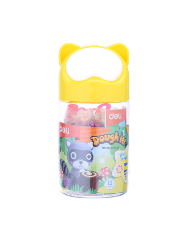 DLED75246,Plastilina soft airdry galetusa 12 culori 140g deli