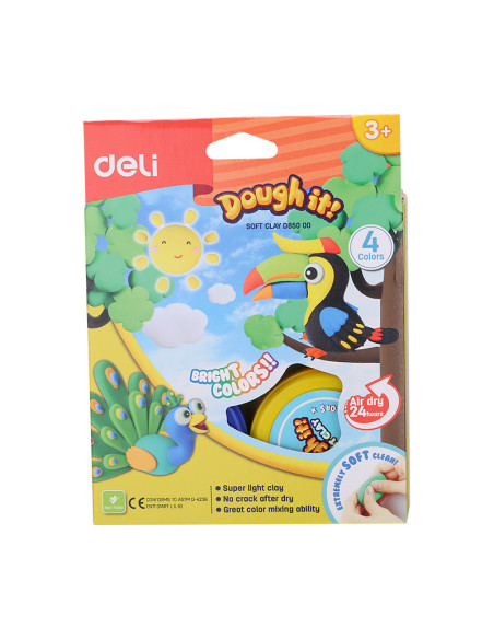 DLED85000,Plastilina soft light 4 borcane* 15g deli