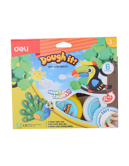DLED85010,Plastilina soft light 6 borcane* 15g deli