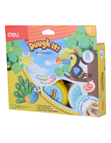 DLED85010,Plastilina soft light 6 borcane* 15g deli