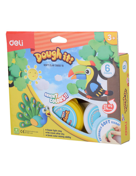DLED85010,Plastilina soft light 6 borcane* 15g deli