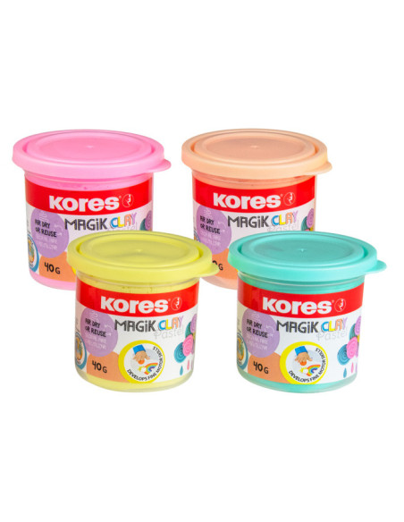 KO34242,Plastilina modelaj 4*40g culori pastel kores