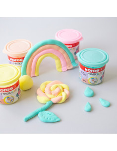 KO34242,Plastilina modelaj 4*40g culori pastel kores 2