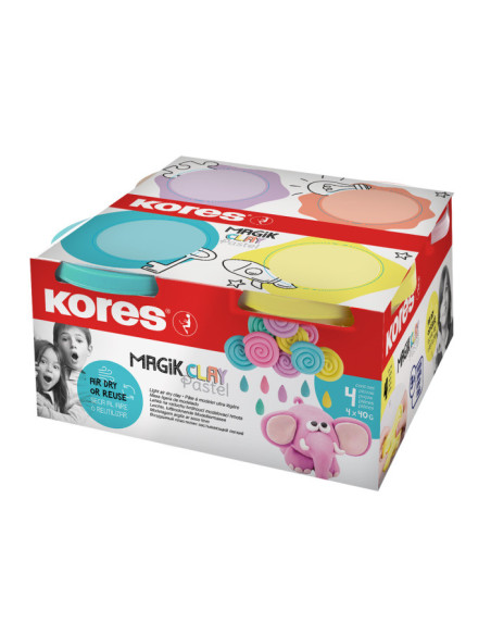 KO34242,Plastilina modelaj 4*40g culori pastel kores
