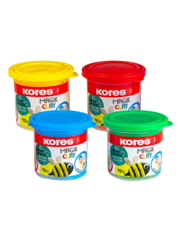 KO34241,Plastilina modelaj 4*40g culori intense kores