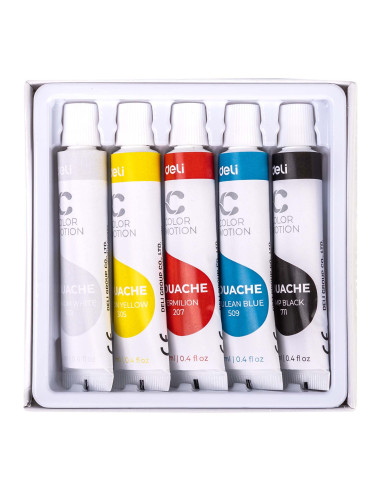 DLEC115,Tempera 5 culori 12ml deli