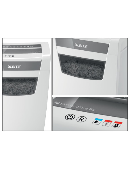 80090000,Distrugator manual documente Leitz IQ Home Office, 10 coli, P4, cross-cut (tip confeti), cos 23 coli, alb, Leitz "80090