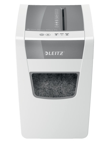 80010000,Distrugator manual documente Leitz IQ Home Office Slim, 10 coli, P4, cross-cut (tip confeti), cos 23 coli, alb, Leitz "