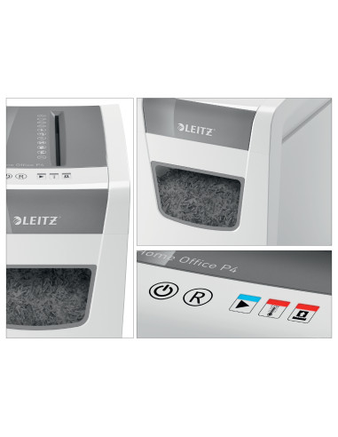 80010000,Distrugator manual documente Leitz IQ Home Office Slim, 10 coli, P4, cross-cut (tip confeti), cos 23 coli, alb, Leitz "