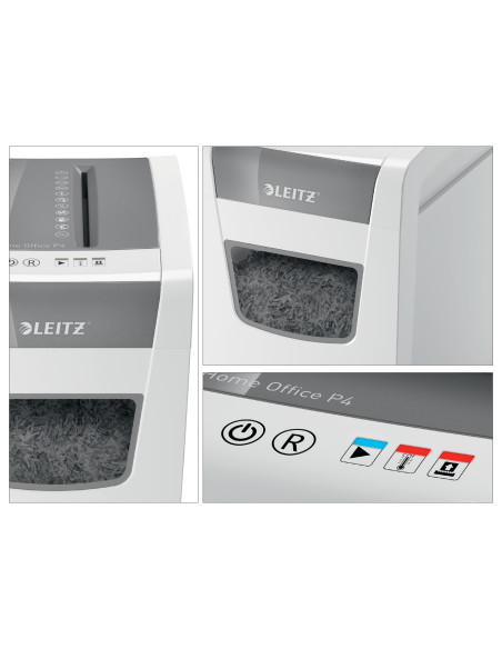 80010000,Distrugator manual documente Leitz IQ Home Office Slim, 10 coli, P4, cross-cut (tip confeti), cos 23 coli, alb, Leitz "