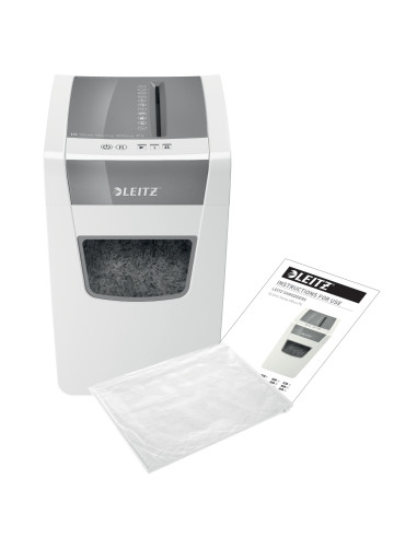 80010000,Distrugator manual documente Leitz IQ Home Office Slim, 10 coli, P4, cross-cut (tip confeti), cos 23 coli, alb, Leitz "