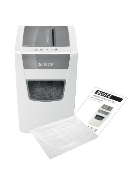 80010000,Distrugator manual documente Leitz IQ Home Office Slim, 10 coli, P4, cross-cut (tip confeti), cos 23 coli, alb, Leitz "