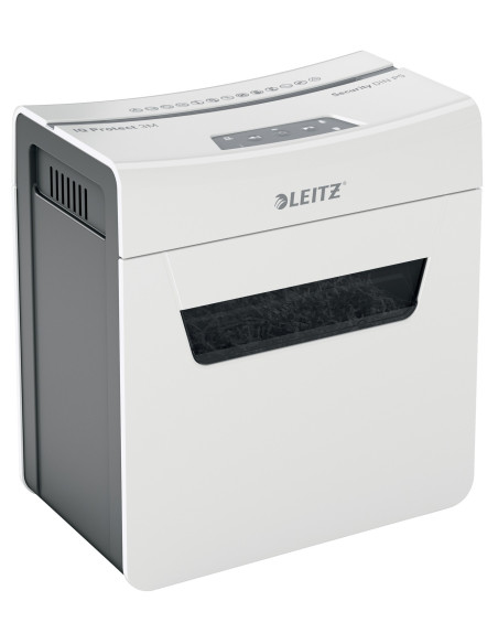80930000,Distrugator manual documente Leitz IQ Protect 3M, 3 coli, P5, micro-cut (tip particule), cos 10 litri, alb, Leitz "8093
