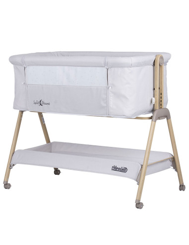 KOSSD0214SG,Patut Co-Sleeper Chipolino Sweet Dreams grey stars wood