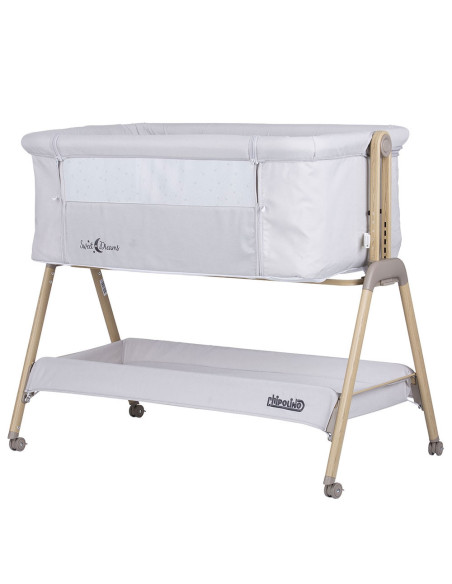 KOSSD0214SG,Patut Co-Sleeper Chipolino Sweet Dreams grey stars wood