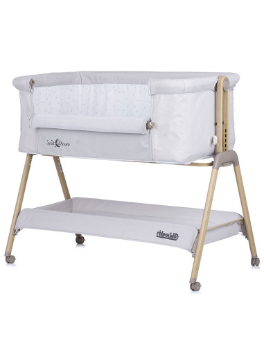 KOSSD0214SG,Patut Co-Sleeper Chipolino Sweet Dreams grey stars wood