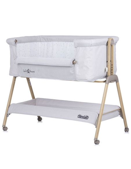 KOSSD0214SG,Patut Co-Sleeper Chipolino Sweet Dreams grey stars wood
