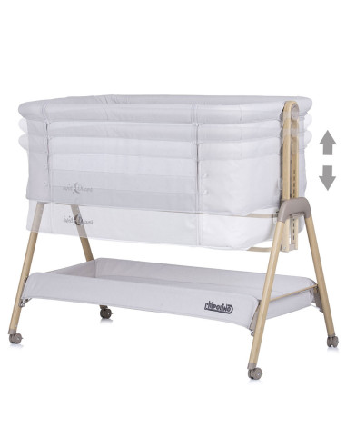 KOSSD0214SG,Patut Co-Sleeper Chipolino Sweet Dreams grey stars wood