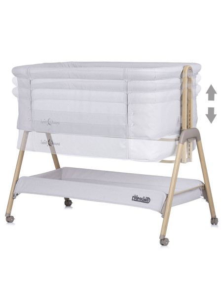 KOSSD0214SG,Patut Co-Sleeper Chipolino Sweet Dreams grey stars wood