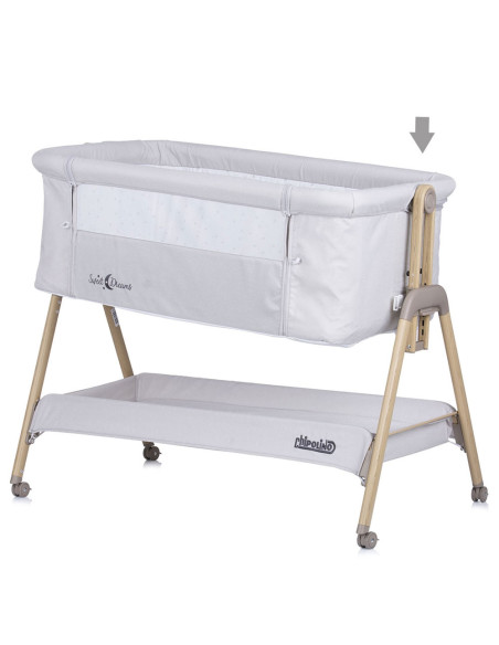 KOSSD0214SG,Patut Co-Sleeper Chipolino Sweet Dreams grey stars wood