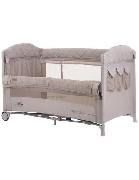 KOSIMER0232SA,Patut pliabil Chipolino Merida sand linen cu laterala culisanta
