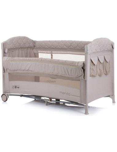 KOSIMER0232SA,Patut pliabil Chipolino Merida sand linen cu laterala culisanta