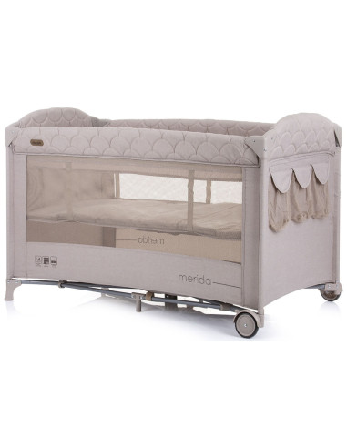 KOSIMER0232SA,Patut pliabil Chipolino Merida sand linen cu laterala culisanta
