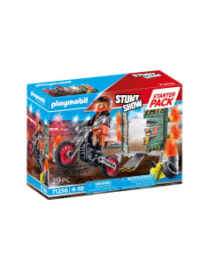 PM71256,Playmobil - Set Motociclist Stuntshow Si Perete De Foc 2