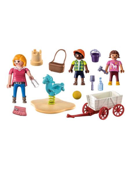 PM71258,Playmobil - Set Invatatoare Si Copii In Carucior