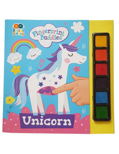 BB120,Carticica de colorat si pictat cu degetul - Unicorn