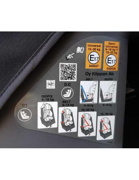 140-22-021,Scaun auto Klippan TRIOFIX MAXI 9-36 Kg cu BAZA ISOFIX Freestyle