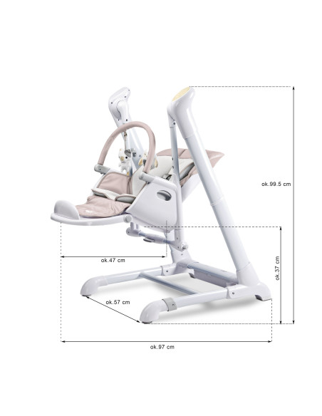 TERO-765,Scaun de masa cu leagan electric Caretero INDIGO 2 in 1 Pink TERO-765,Scaun de masa cu leagan electric Caretero INDIGO 2 in 1 Pink