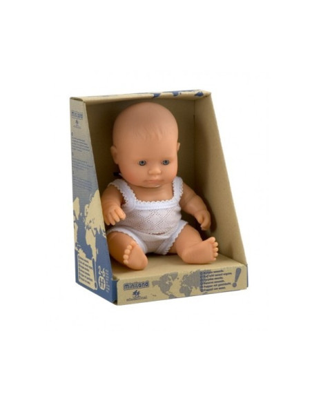 ML31121,Papusa Baby european baiat Miniland 21cm