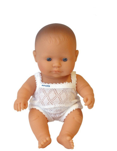 ML31121,Papusa Baby european baiat Miniland 21cm
