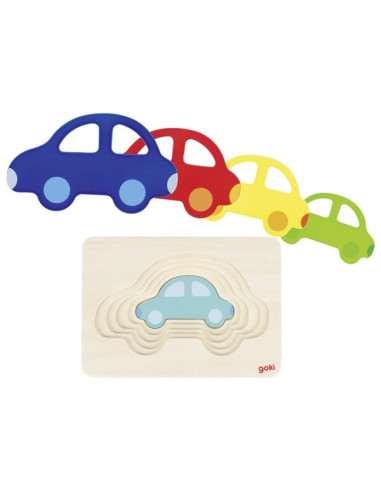 GOKI57485,Puzzle stratificat Masinute colorate